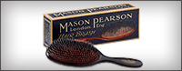 The Mason Pearson line of hairbrushes cleans the hair, stimulates the scalp increasing blood flow to the roots. 